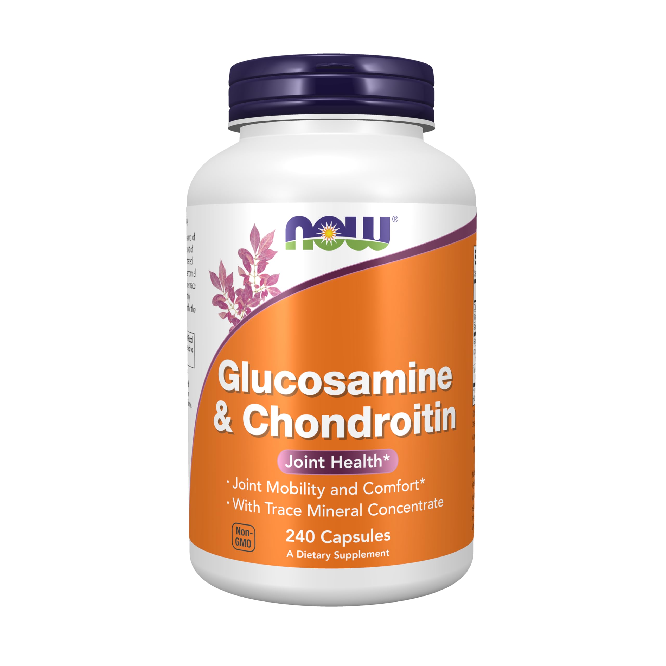 NOW Supplements Glucosamine & Chondroitin with MSM, Trace Minerals & Alfalfa - 240 Vegan Capsules for Joint Support & Mobility - Supports Healthy Cartilage & Connective Tissue - Ideal for Active Lifestyles, Athletes & Aging Adults