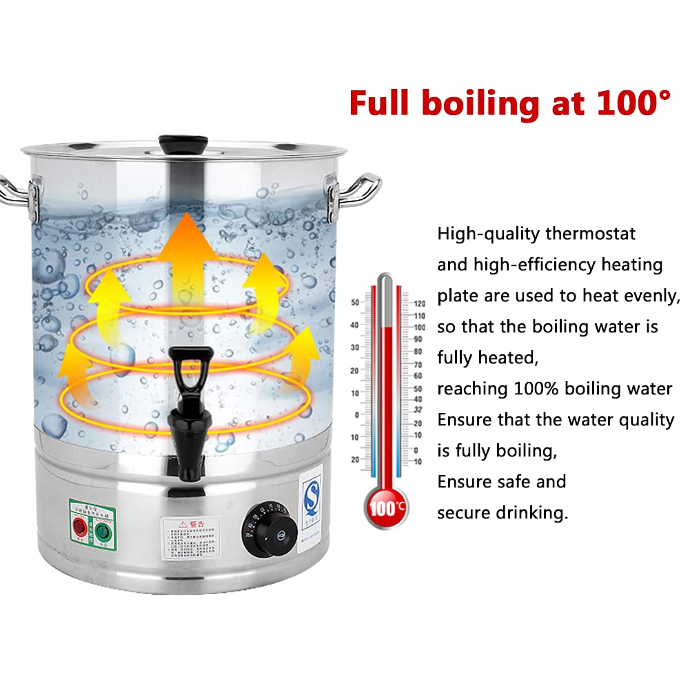 58L Stainless Steel Electric Boiling Water Bucket - Large Capacity Commercial Automatic Heat Preservation Soup Warmer for Restaurants, Offices, Coffee Shops, Buffalo Milk, Tea & Dessert Wine - Perfect for Catering, Buffets & Beverage Service