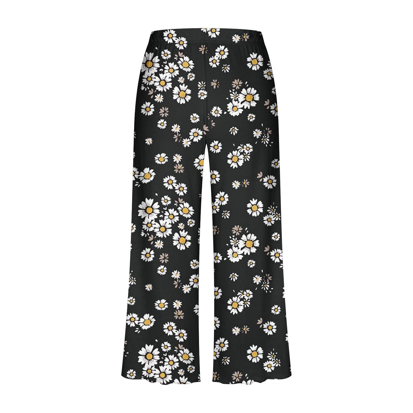 Kinrui Women's Capri Lounge Set - Short Sleeve Round Neck Top & Capri Pants 2-Piece Bohemian Pajama Outfit | Comfortable Sleepwear for Home, Yoga & Relaxation