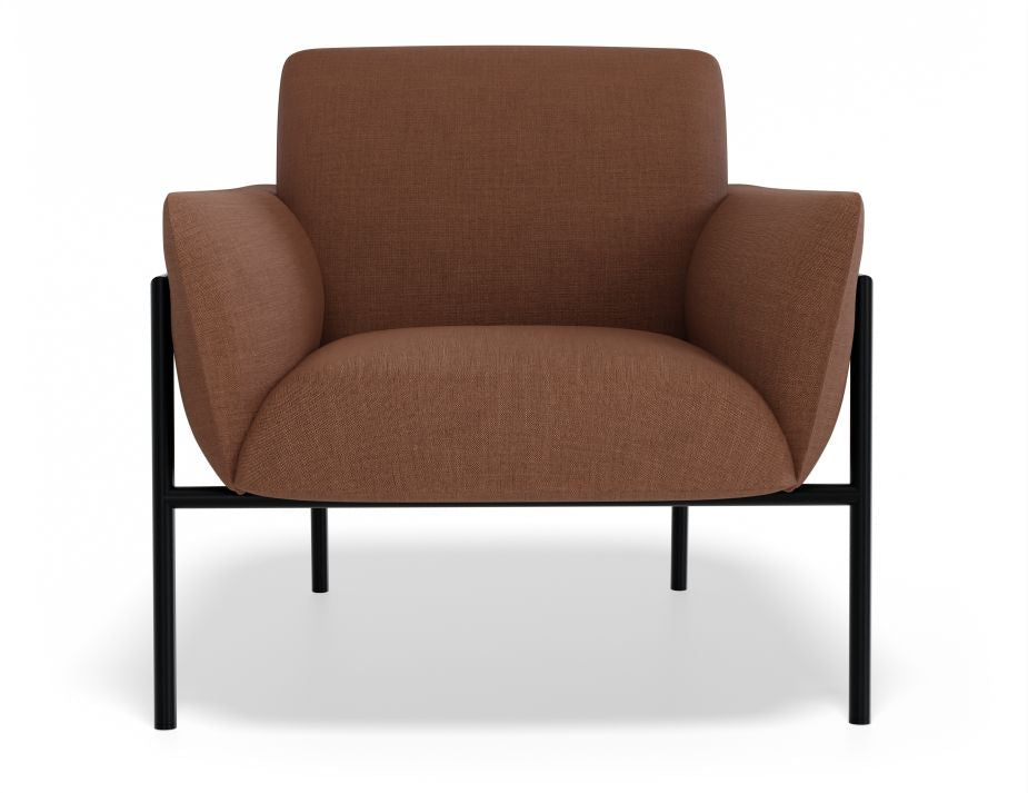 Charlie Armchair in Terracotta Rust - Mid Century Modern Lounge Chair for Living Room, Bedroom, or Office - Perfect for Relaxing & Stylish Home Decor