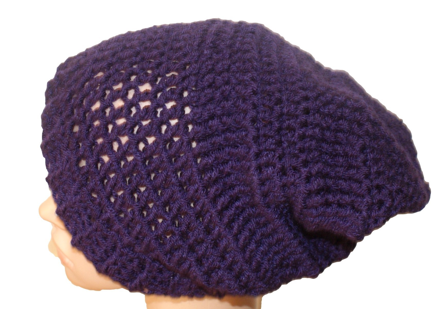 Plum Women's Winter Crochet Slouch Hat - Warm Beanie for Cold Weather - Perfect for Outdoor Activities, Skiing, and Casual Wear