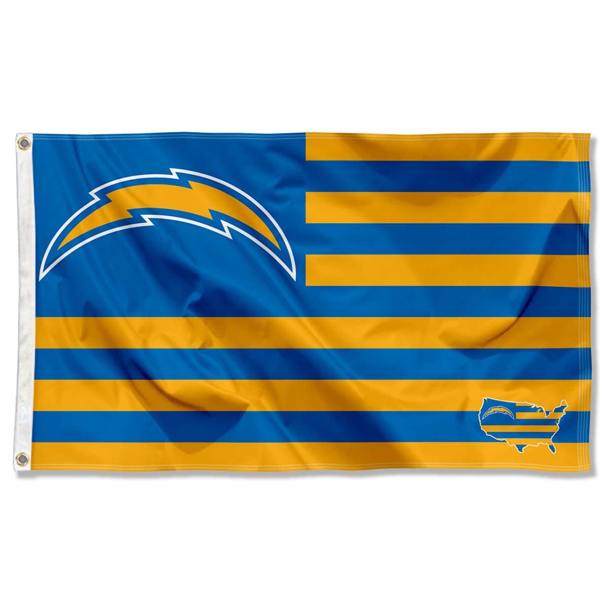 WinCraft Los Angeles Chargers 3x5 Feet American Flag with Grommets - Perfect for NFL Tailgating, Home Decor & Outdoor Sports Events