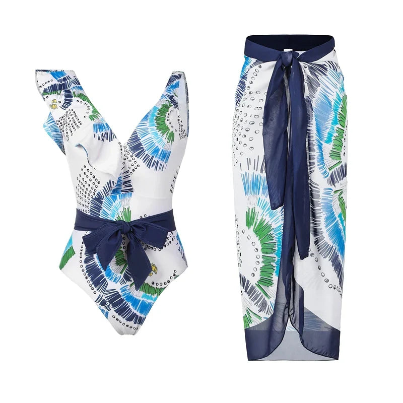 2023 Sexy Fashion One Piece Swimsuit - 3D Flower Print Women's Monokini Bathing Suit for Summer Beach Vacation, Pool Party & Tropical Getaway