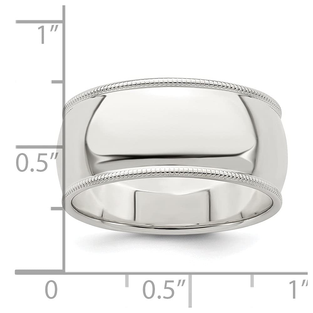 925 Sterling Silver 9mm Half Round Milgrain Band Ring for Women - Elegant Wedding, Engagement & Anniversary Jewelry Gift - Perfect for Bridal, Promise Rings & Special Occasions