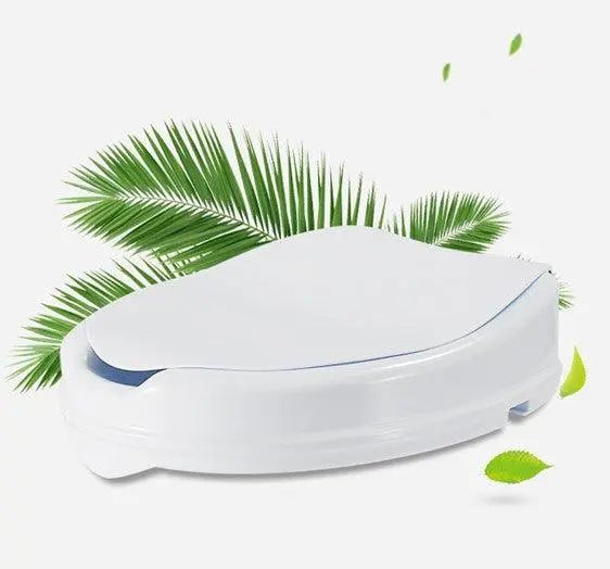 CalCare Raised Toilet Seat with Lid - Adjustable Height Bathroom Safety Seat for Elderly & Disabled - Non-Slip Design for Secure Toilet Use (White) - Ideal for Seniors, Post-Surgery Recovery & Mobility Assistance