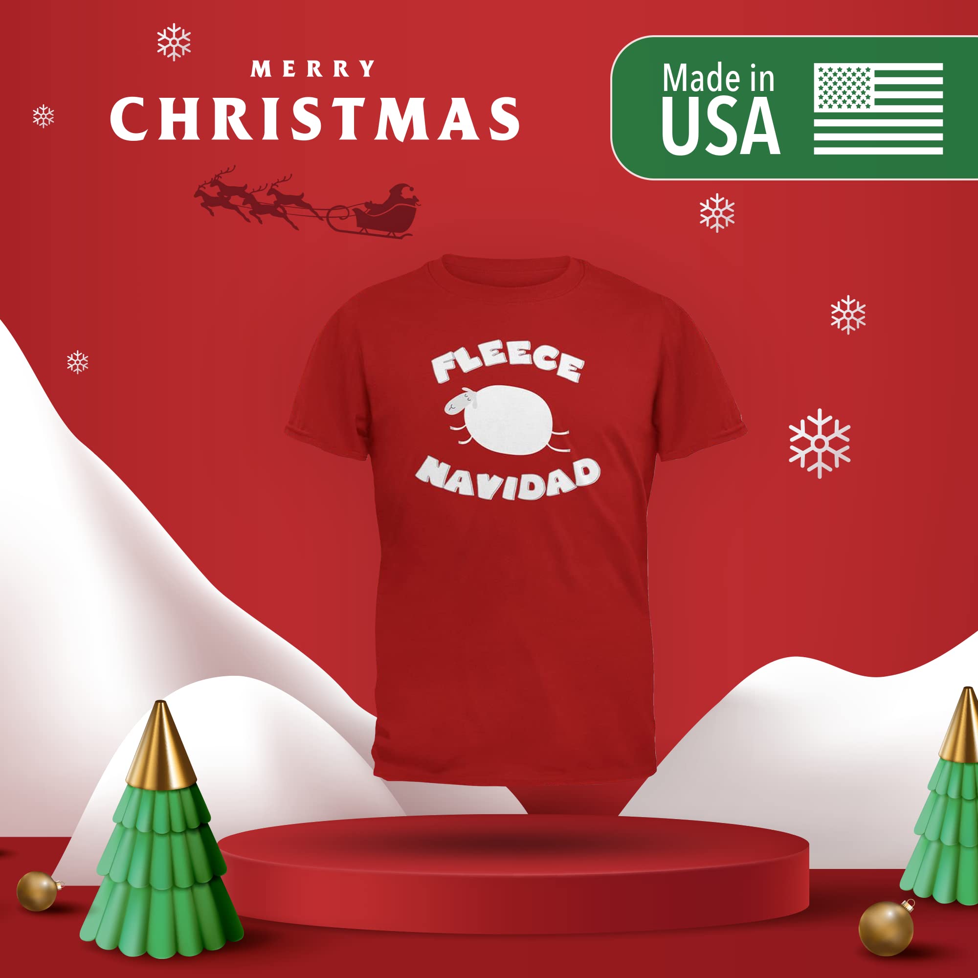 Funny Christmas Animal World Fleece T-Shirt for Men - Holiday Navidad Tee with Festive Designs - Perfect for Xmas Parties & Family Gatherings