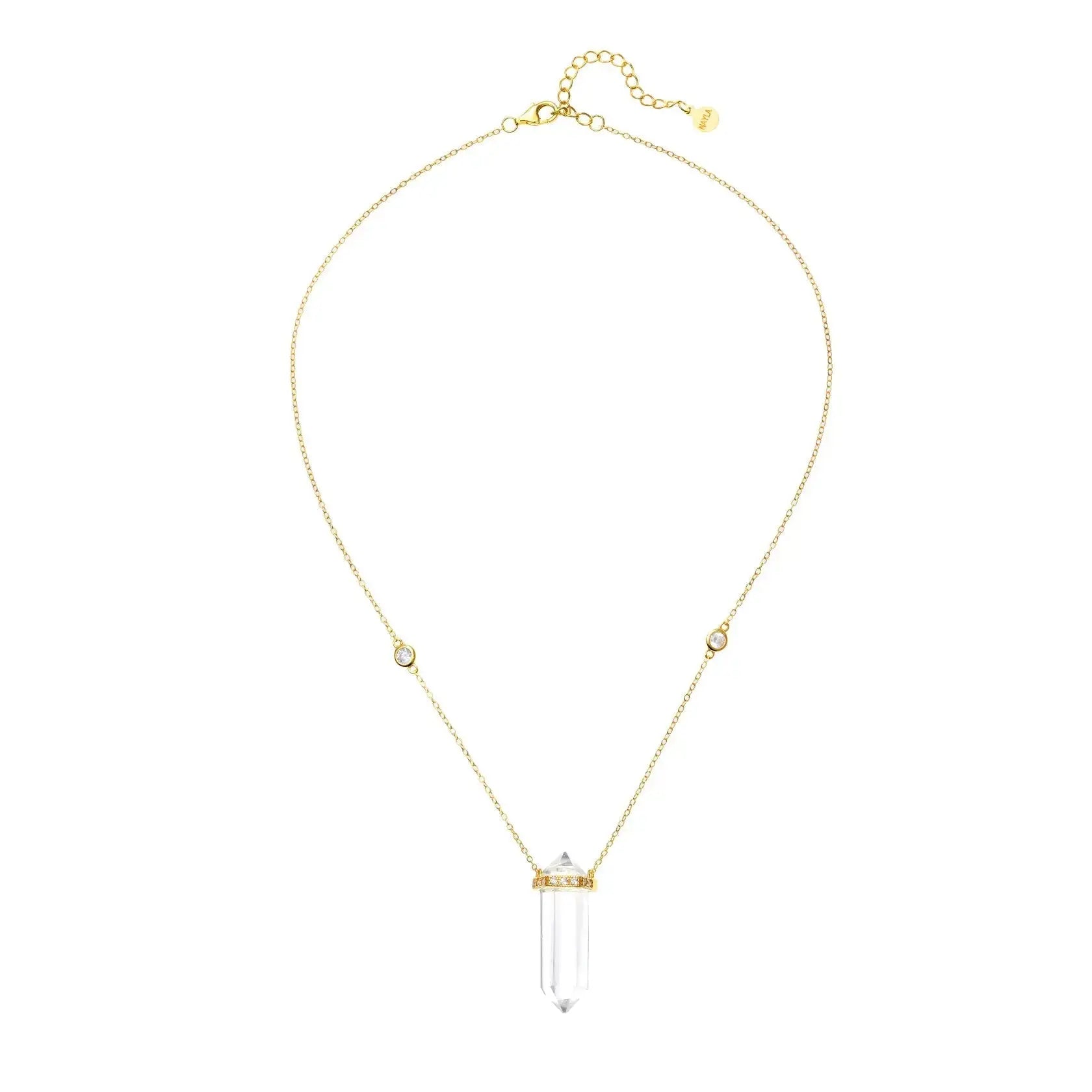Natural Clear Quartz Crystal Pendant Necklace for Women - Healing Stone Jewelry for Meditation, Energy Cleansing & Spiritual Gifts