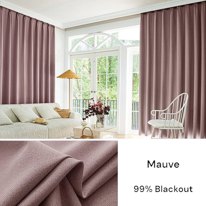 Teresa Fire Retardant Blackout Curtains - Herringbone Pattern Thermal Insulated Drapes for Bedroom & Living Room | Custom Size Window Treatment for Home Safety & Light Blocking