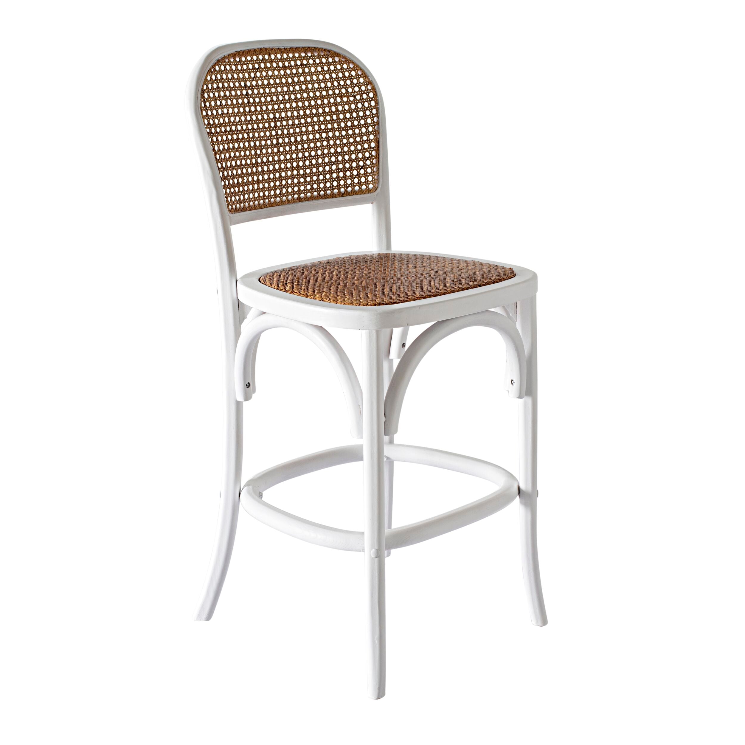 Premium White Bastion Bar Stool - Modern Kitchen Island & Home Bar Seating - Durable & Comfortable Counter Height Stool for Dining & Entertaining
