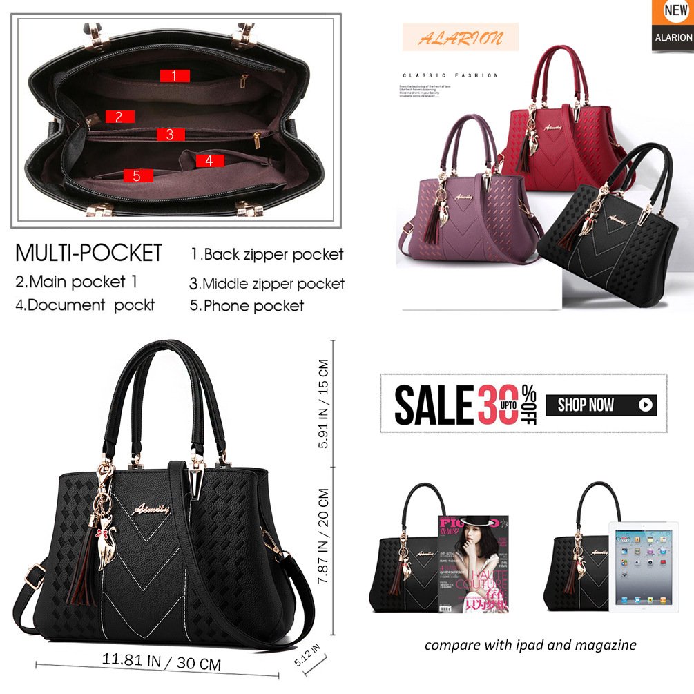 ALARION Women's Designer Handbags - Stylish Shoulder Bag, Satchel & Tote Purse for Ladies | Perfect for Work, Travel & Everyday Use