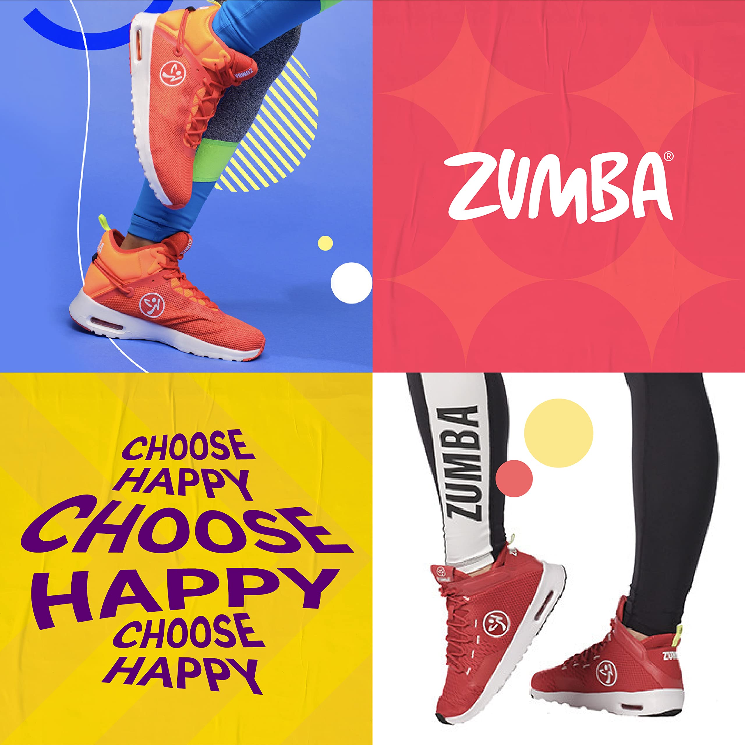 ZUMBA Air Funk Women’s Dance Shoes - Mid-Top Fitness Sneakers for Dance Workouts, Zumba Classes & Gym Training | Lightweight & Breathable for Comfortable Performance