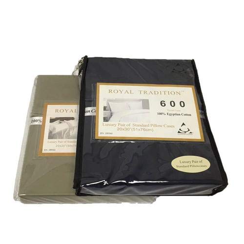Luxury 600 Thread Count Solid Sateen King Size Pillowcases (Pair) - Ultra Soft Bedding for Hotel Style Comfort - Perfect for Master Bedroom, Guest Room & Luxury Home Decor