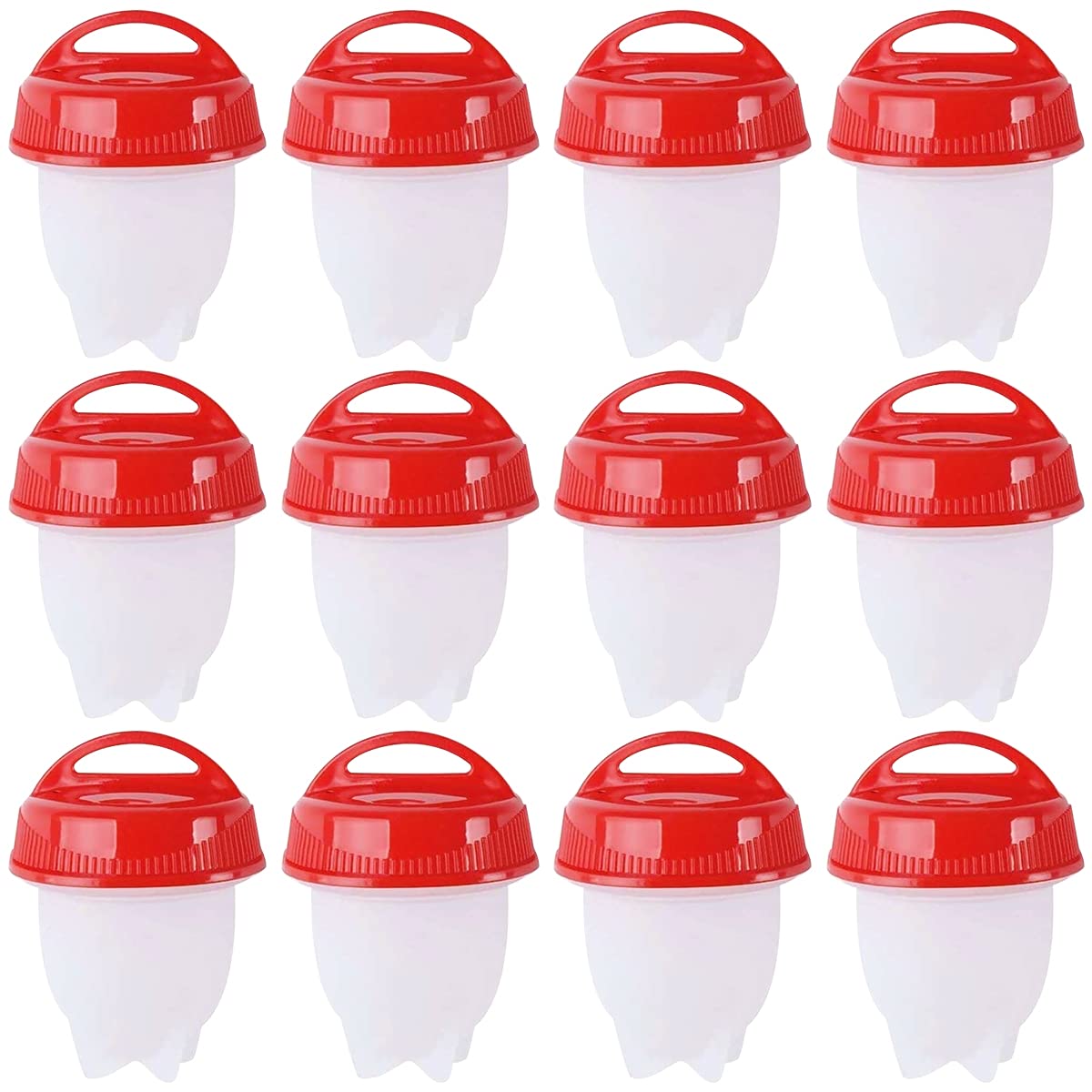 12-Pack WideSmart Silicone Egg Cooker Set - Non-Stick Egg Poachers, Boiled Egg Holders & No-Shell Egg Boiler Cups | Perfect for Breakfast Meal Prep, Camping & Keto Diet
