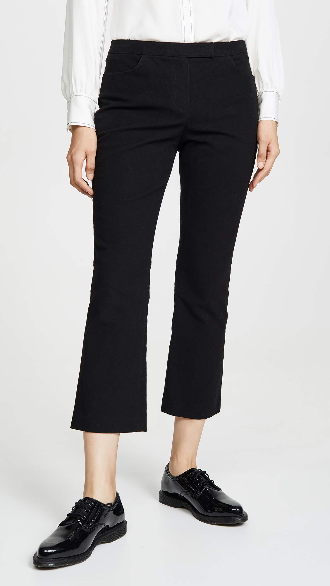 Theory Women's Slim Fit Crop Pants - Black Size 8 | High Waisted Office Trousers for Work & Business Casual Outfits