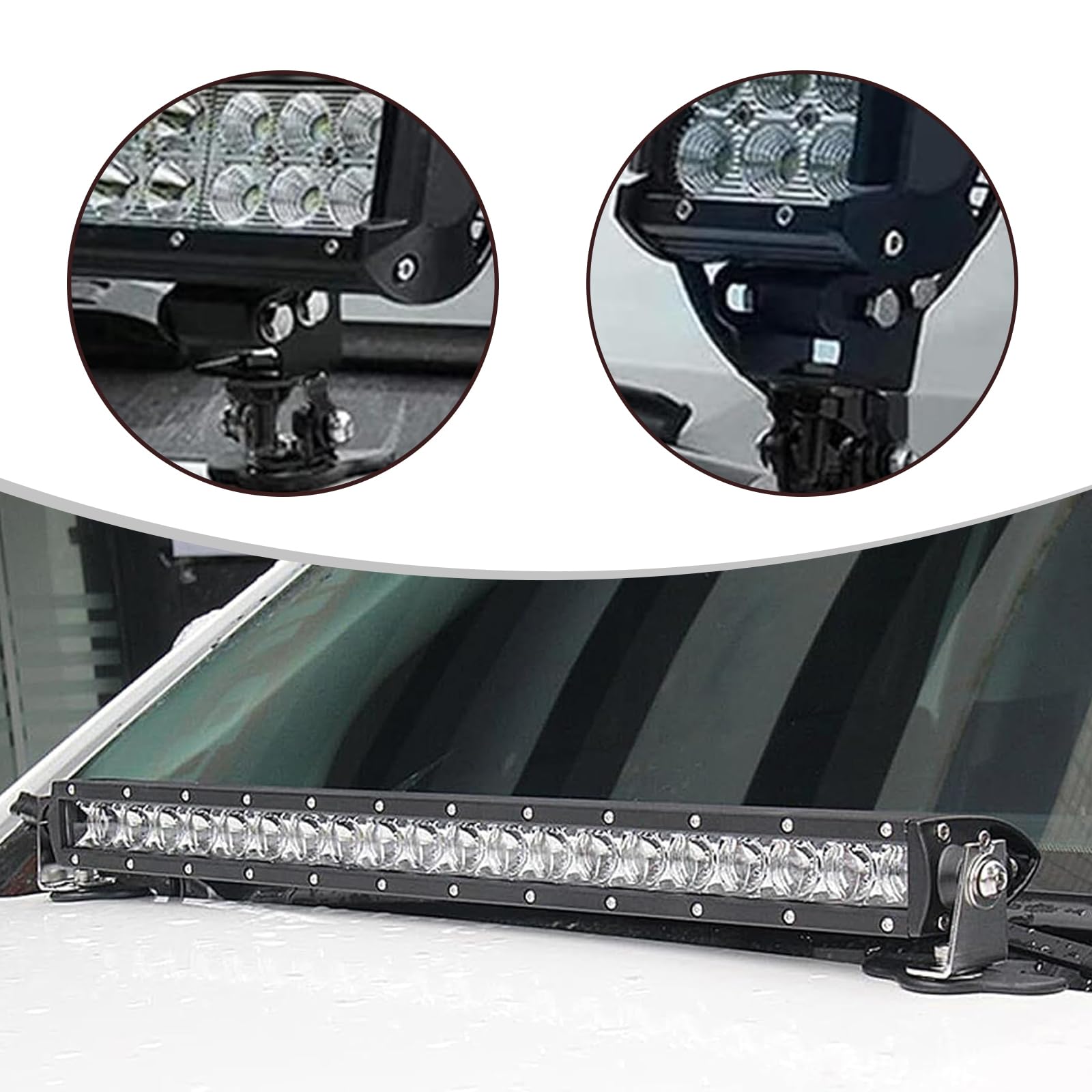 2 Pack Universal Car LED Light Mount - Waterproof Adjustable Grille Bracket for Truck SUV & Off-Road Use