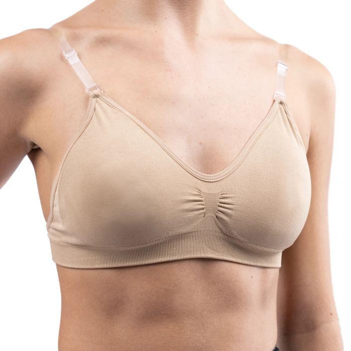 Silky Dance Women's Seamless Padded Clear Band Bra - Comfortable Support for Yoga, Gym & Everyday Wear