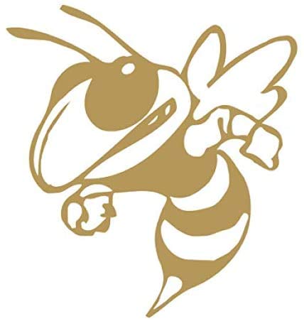Yellow Jackets Vinyl Sticker Decals - 4 Inch Gold Car Bumper, Window, Laptop, Tablet & Phone Decals - Perfect for Car Accessories, Laptop Customization & Personalizing Devices