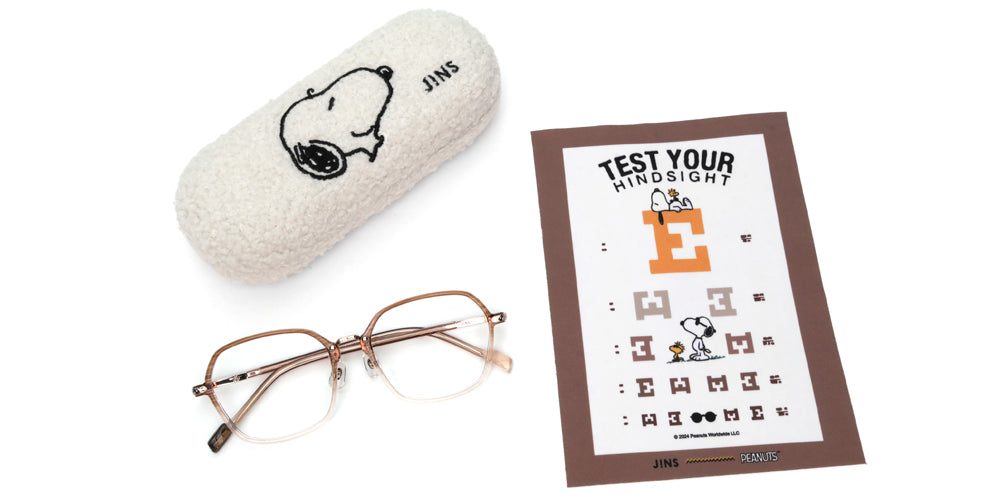 JINS x PEANUTS 086 Resting Eyeglasses - Stylish & Comfortable Unisex Glasses for Reading, Working & Relaxing at Home or Office