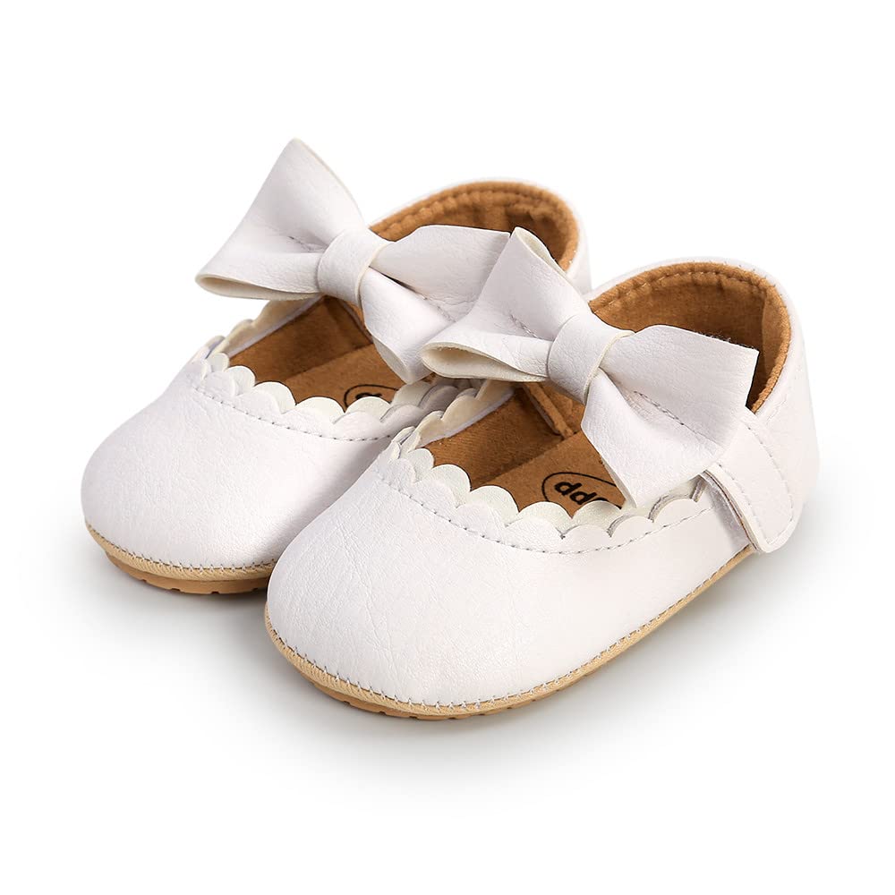 Baby Girl Shoes Soft Sole Mary Jane Flats for Infant Toddler Walking - Prewalkers Crib Shoes for Wedding Dress & Special Occasions