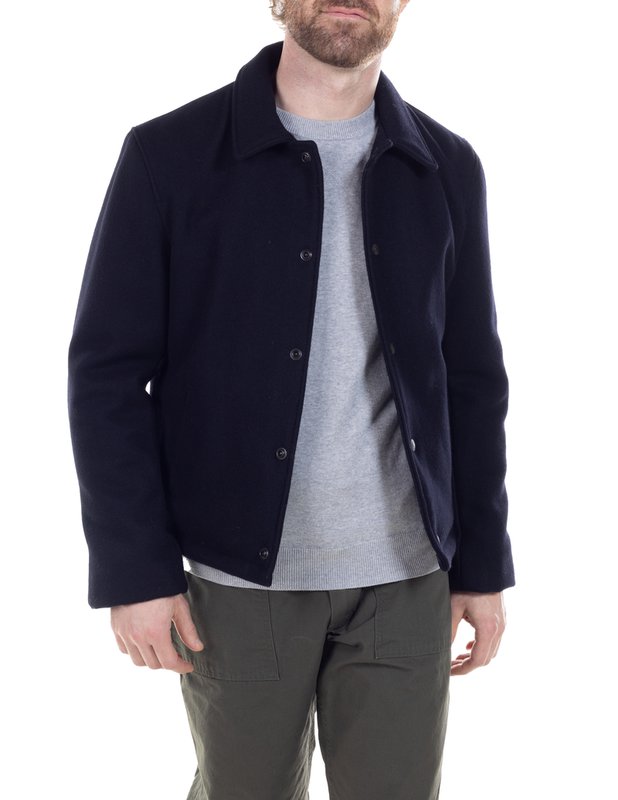 Schott NYC 701 Men's Wool Coach Jacket in Navy - Classic Vintage Outerwear for Casual Wear & Urban Style