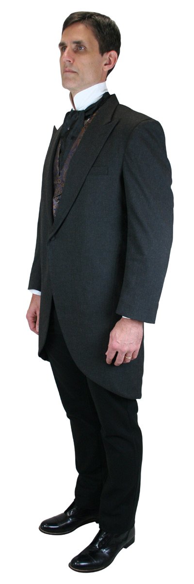 Historical Emporium Men's Traditional Cutaway Morning Coat - Victorian Style Formal Tailcoat for Weddings, Reenactments & Historical Events