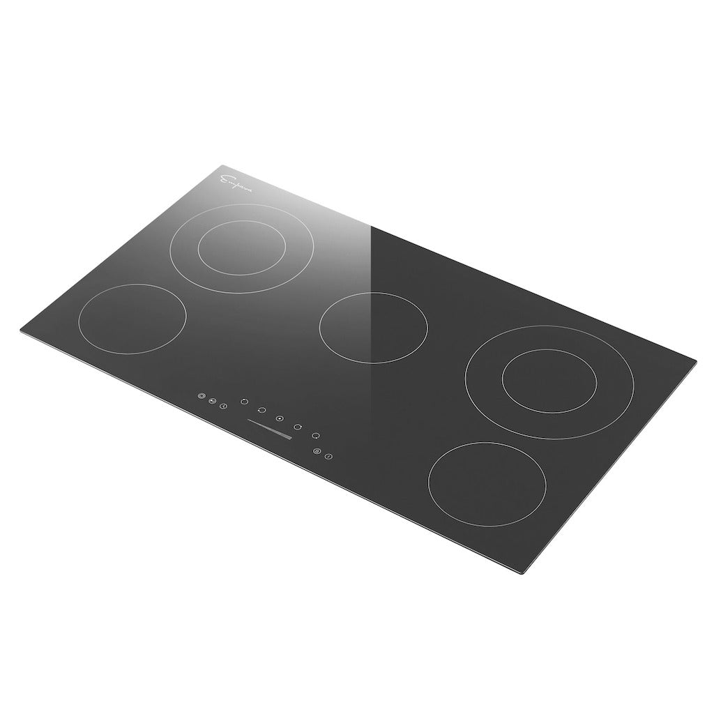 Empava 36 Inch Black Electric Radiant Cooktop - 36REC14 | Modern Kitchen Appliance for Home Cooking, Baking & Entertaining