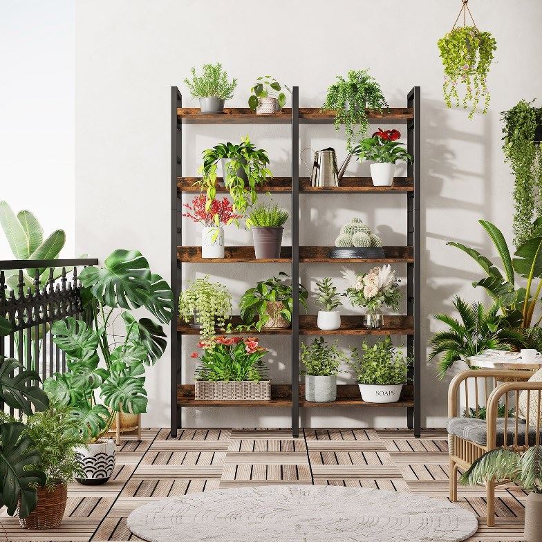 5 Tier Bookshelf - Double Wide Bookcase Storage Shelves Unit for Home Office, Living Room & Bedroom Organization | Sturdy & Spacious Book Display Shelf