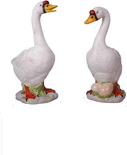 LIUSHI White Swan Statues for Garden Decor - Pair of Resin Artificial Animal Ornaments, Elegant Home & Outdoor Decoration - Perfect for Wedding Centerpieces, Patio Decor, and Gift Giving