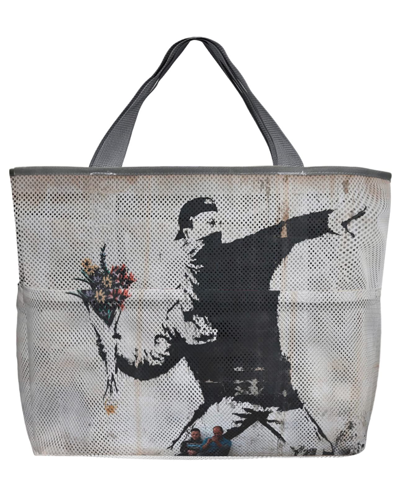60L Oversized Mesh Beach Tote Bag with Pockets - Quick Dry, Foldable & Lightweight Swim Bag (24