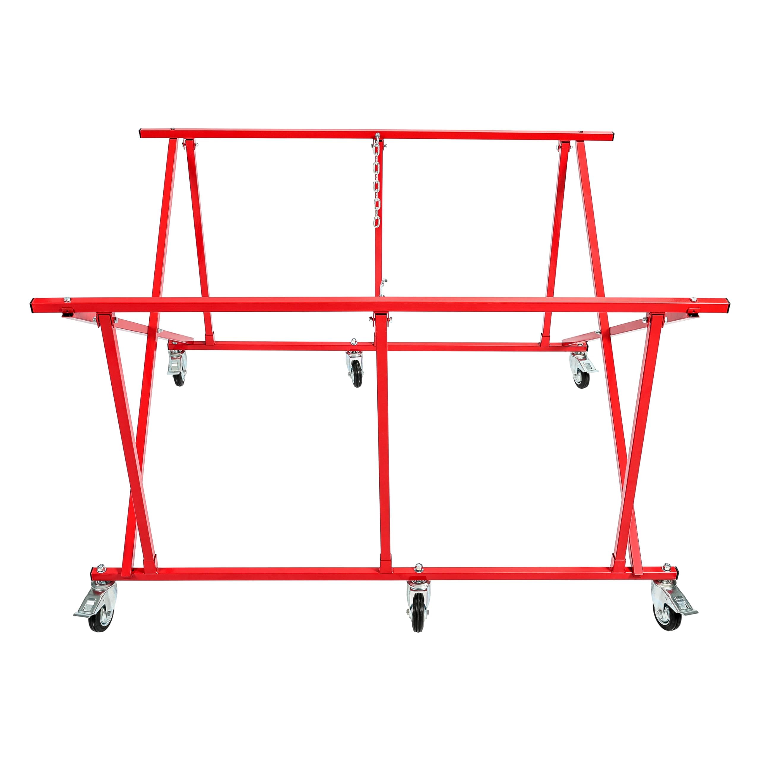 HECASA 800 lbs Folding Pick Up Bed Dolly - Heavy Duty Truck Bed Cart Lifter for Auto Body Work | Powder Coated Red | Perfect for Moving Large Items, Automotive Repairs & Workshop Use