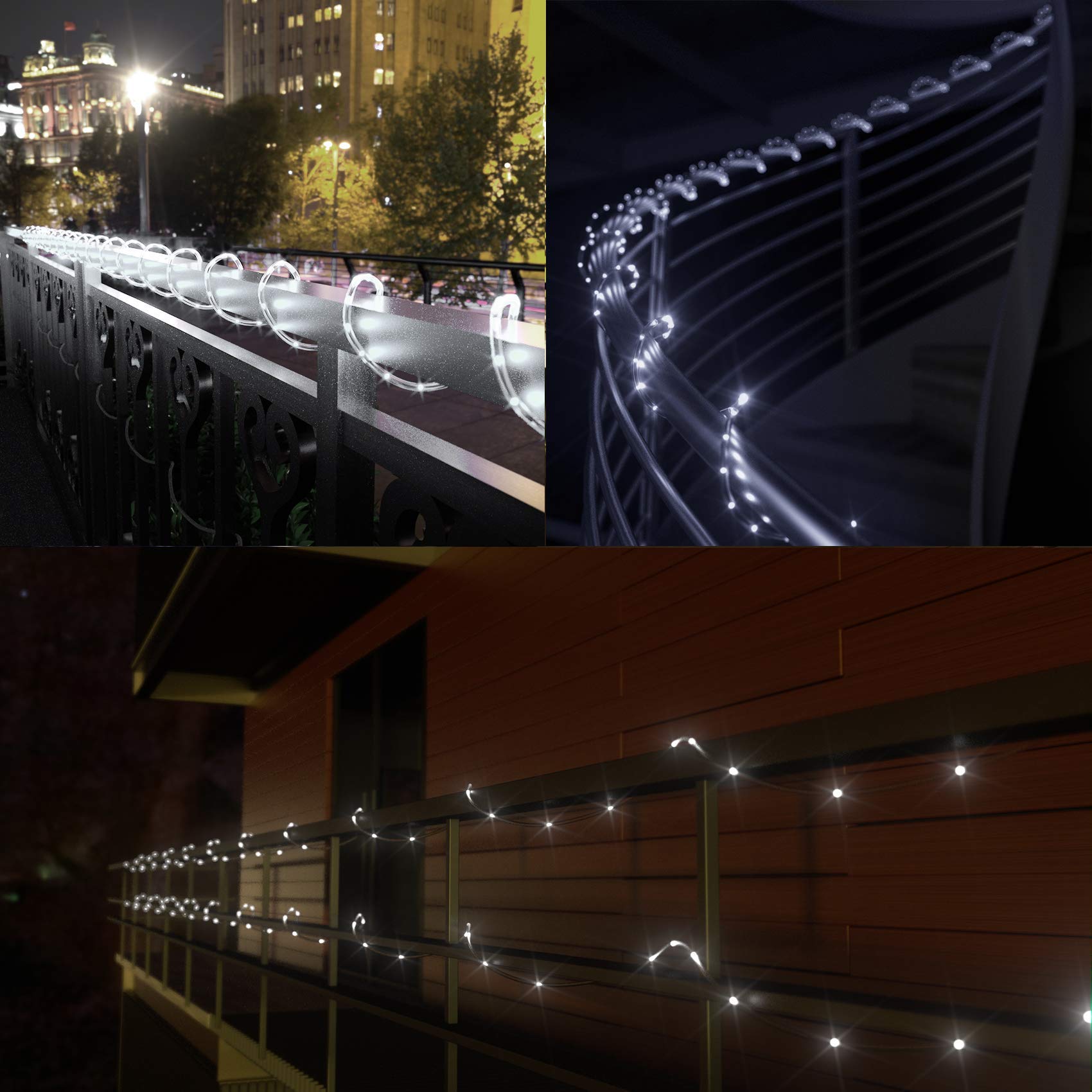 40FT 100 LED Solar Rope Lights Outdoor - Waterproof Solar Powered String Lights with 8 Modes for Garden, Patio, Fence, Balcony, Yard, Tree Decoration | Perfect for Parties, Weddings & Holiday Lighting