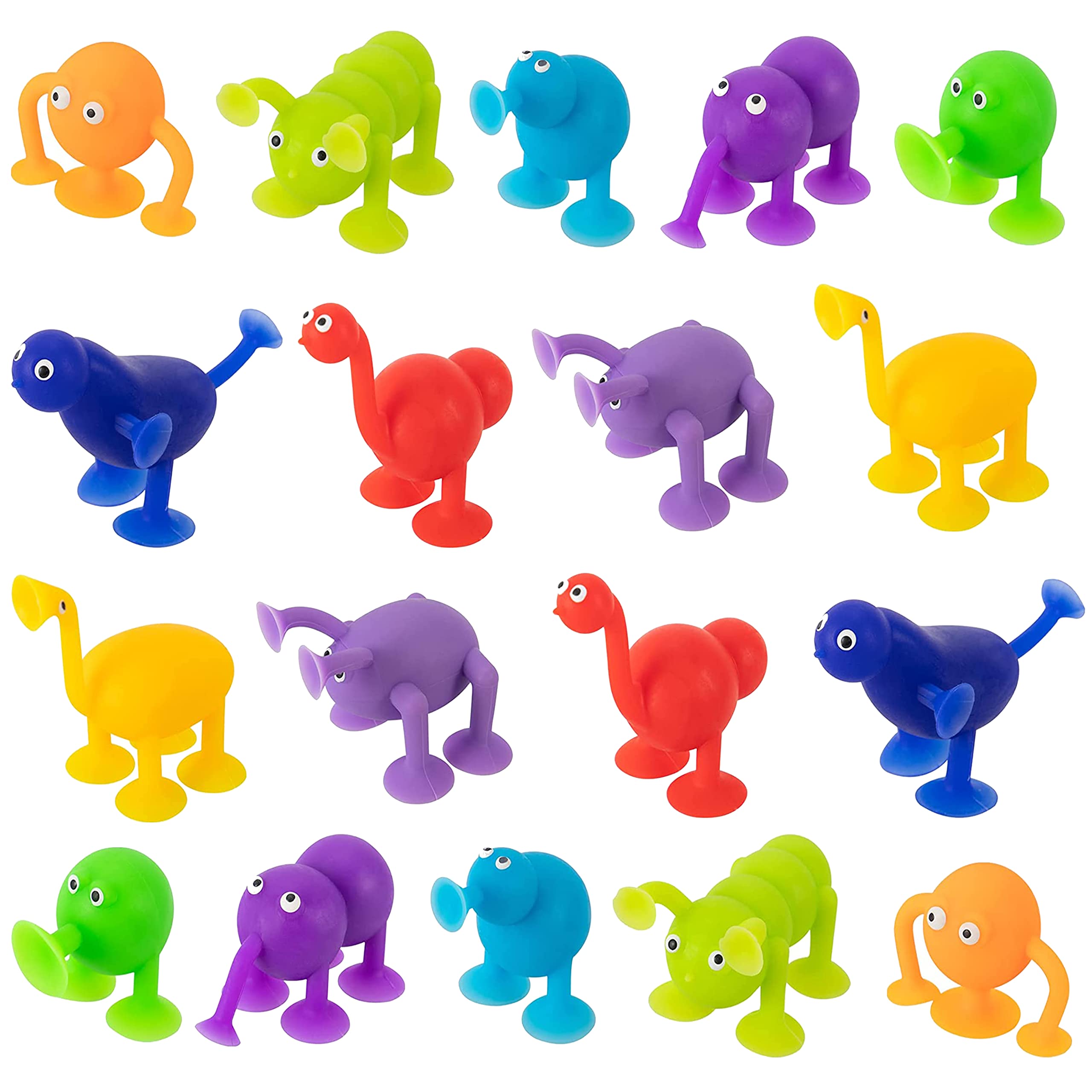 BAIVYLE 18-Pack Animal Pop Sucker Toys - Stacking Bath Toys for Toddlers 3-8 Years - Fun Learning & Playtime