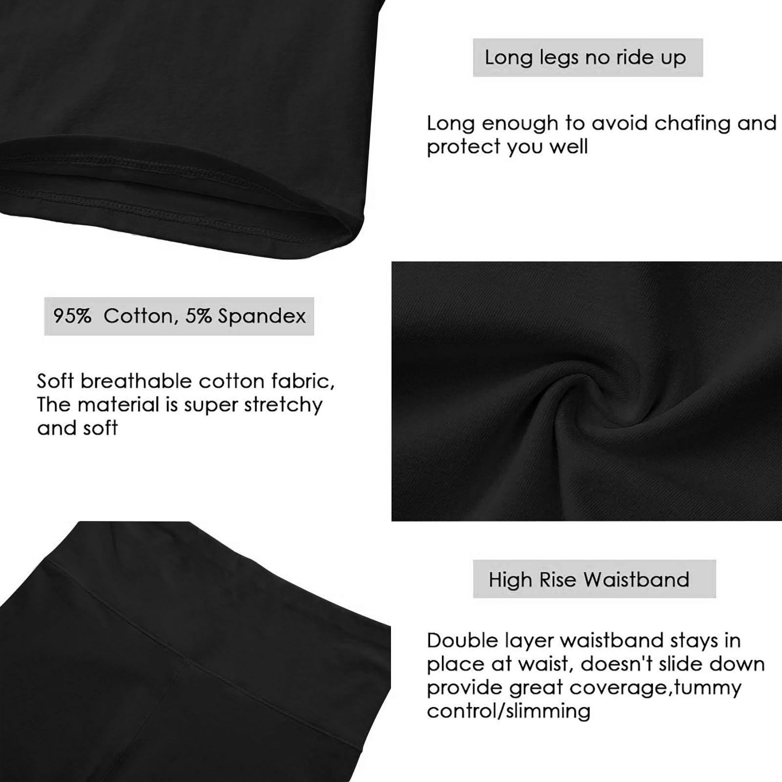 K-CHEONY Women's High Waisted Biker Shorts - Anti Chafing Cotton Underwear, Yoga Workout & Running Shorts for Women - Perfect for Gym, Cycling, Lounge & Everyday Wear