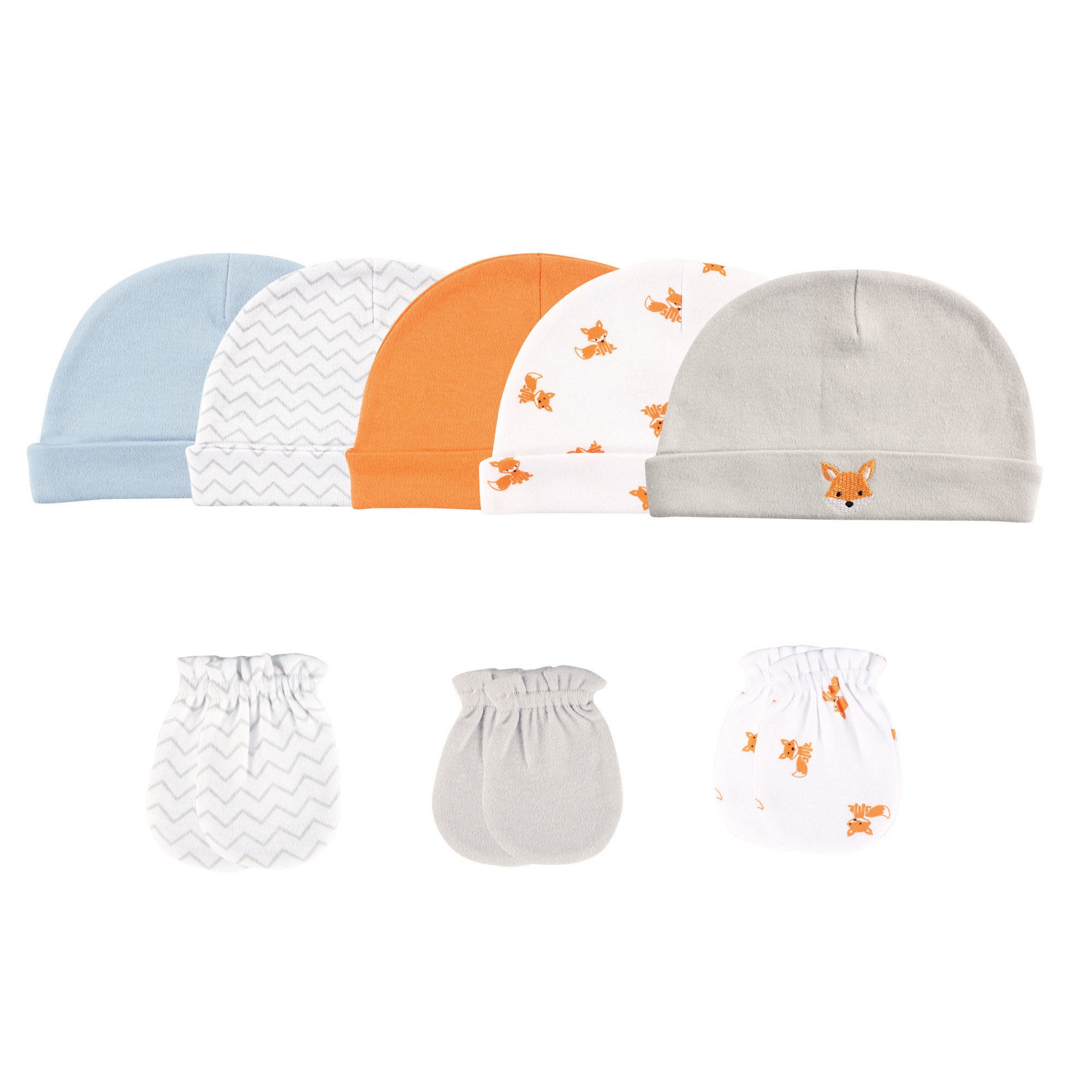 Luvable Friends Baby Girls Cotton Caps & Scratch Mittens Set - Soft Newborn Hat & Mittens for Infant Protection - Perfect for Hospital, Photo Shoots & Daily Use