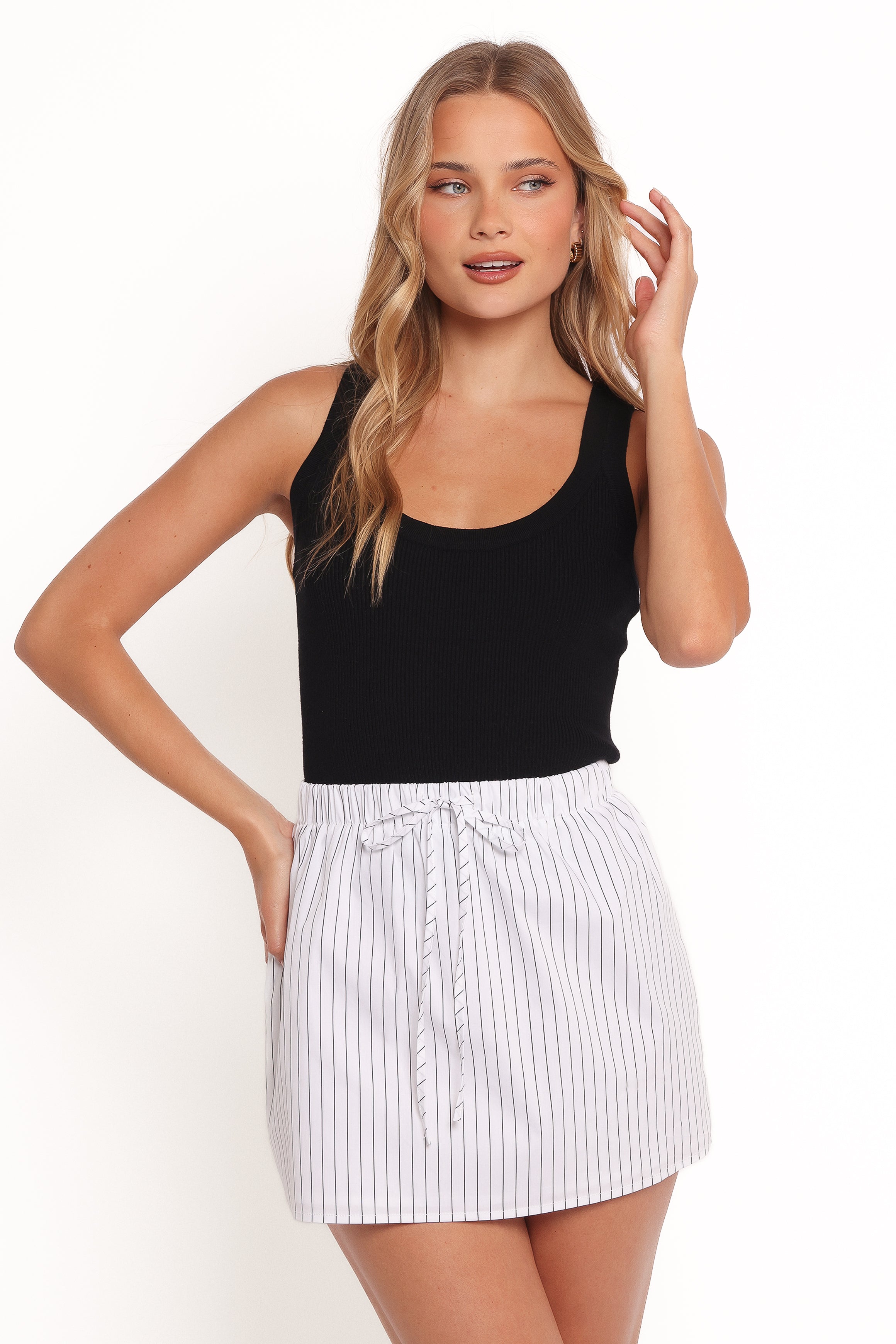 Beonia Women's Mini Skirt - White | Stretchy High Waist Short Skirt for Summer Outfits, Party Wear & Casual Style
