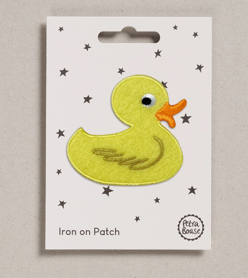 Duck Iron-On Patch by Petra Boase - Cute Embroidered Applique for DIY Crafts, Jackets, Backpacks & Denim Customization