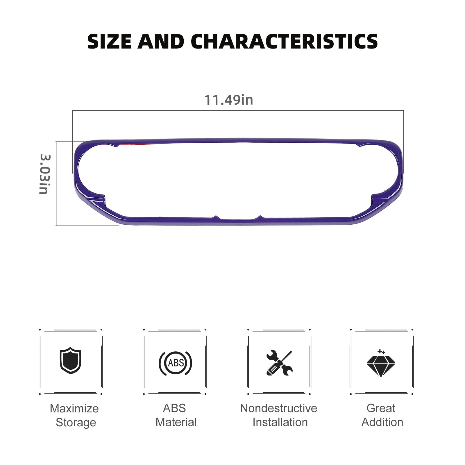 2018-2022 Jeep Wrangler JL JLU & Gladiator JT Air Vent Dashboard Trim Cover - Purple Interior Accessory Kit | Upgrade Your Jeep's Center Console & AC Vents for Style & Protection