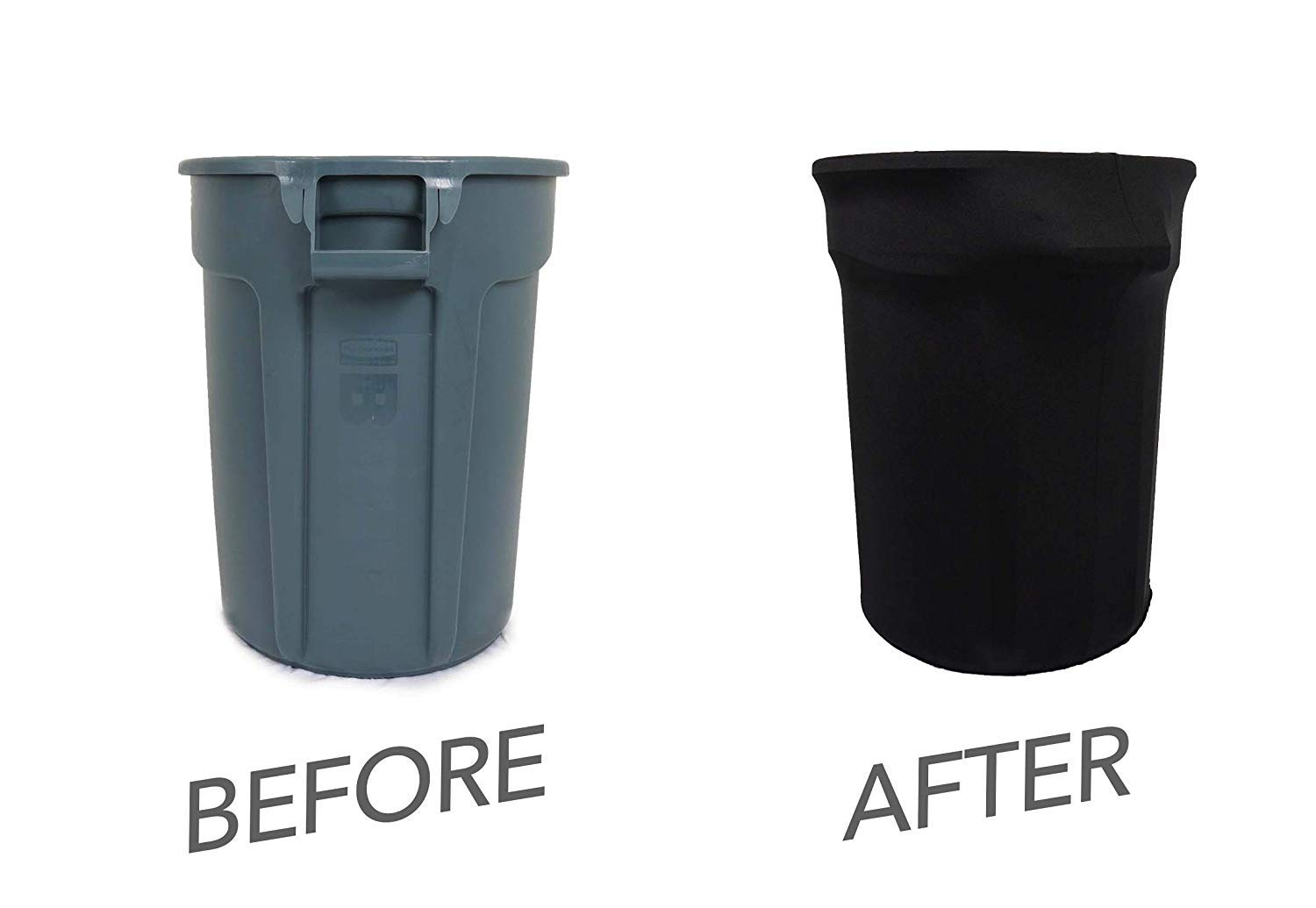 55 Gallon Spandex Stretch Trash Can Cover - Elastic Round Table Linen for Outdoor & Indoor Use - Fits 55 Gallon Round Trash Bins - Perfect for Patio, Kitchen, Restaurant & Event Decor