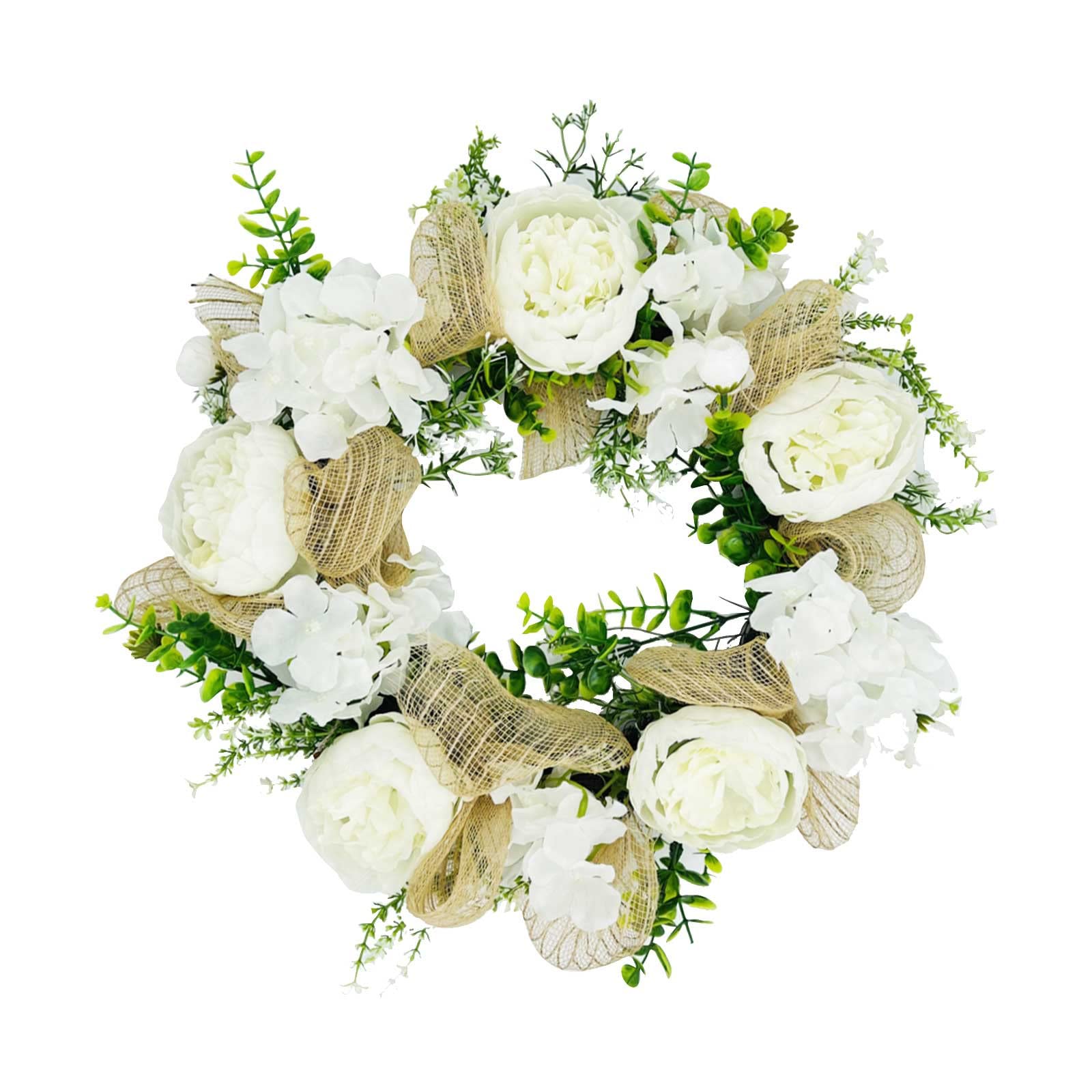 Artificial Wreath for Door Decor - Spring Summer Christmas Window Wall Porch Garland for Indoor Outdoor Party Home Decor | Perfect for Front Door, Garage, and Holiday Lights Decoration