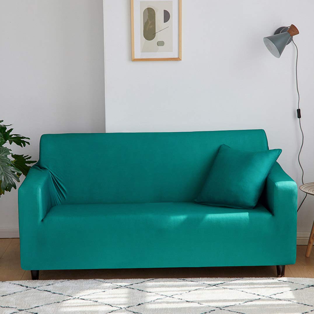 YURASIKU Stretch Sofa Slipcover - Sky Blue Washable Couch Cover, Non-Slip & Anti-Dirty 4-Seater Armchair Protector for Living Room Furniture - Perfect for Pet Owners & Family Gatherings