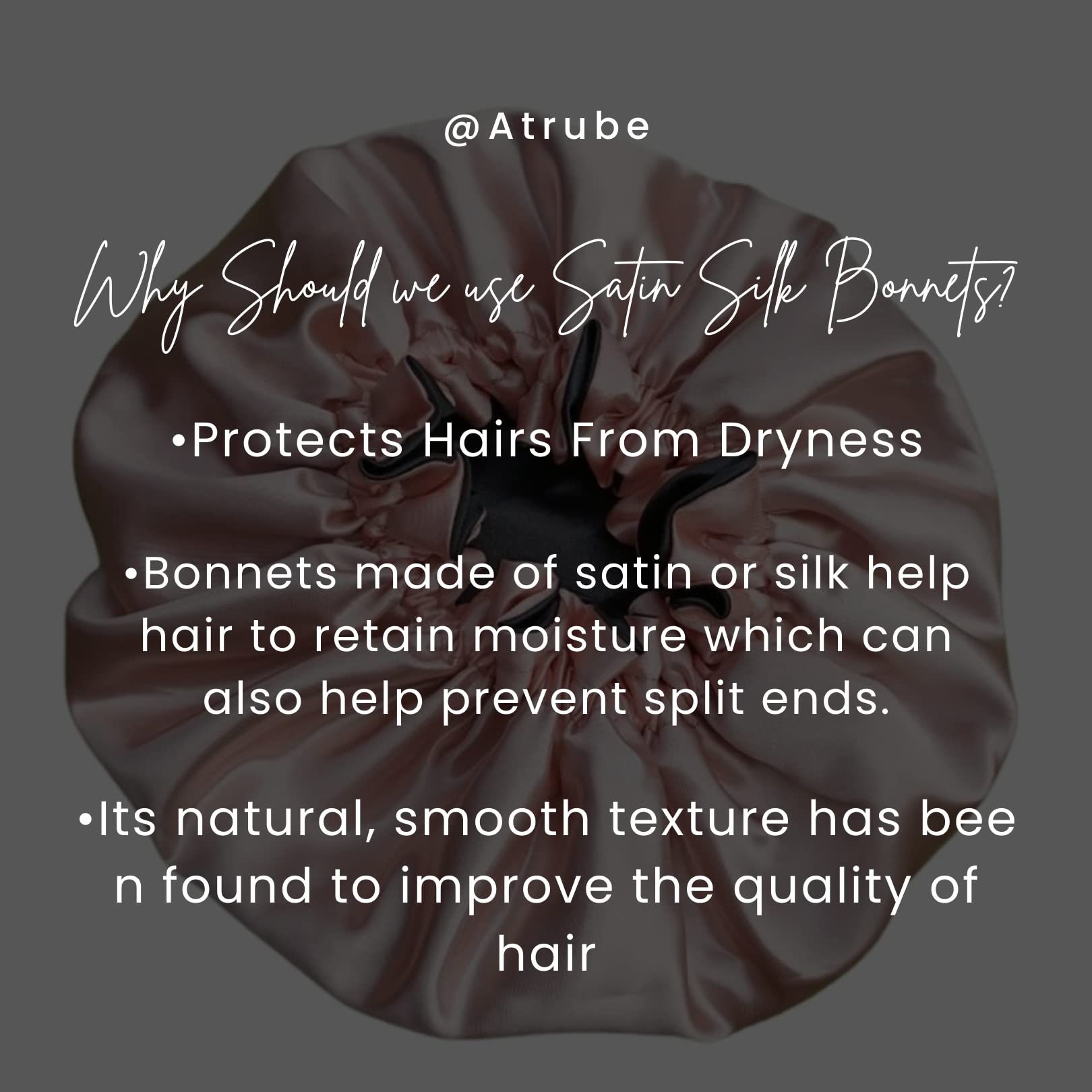 Luxury Satin Silk Bonnet for Curly Hair - Adjustable & Reversible Sleep Cap for Women - Night Hair Protection for Natural, Afro, Wavy & Curly Hair - Perfect for Sleeping, Travel & Home Care (White)