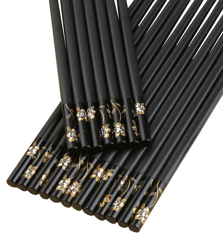 Premium 10-Pair Reusable Alloy Chopsticks Set - Elegant Dinnerware for Home & Restaurant Use - Durable & Stylish for Asian Cuisine, Sushi, Noodles & Everyday Dining