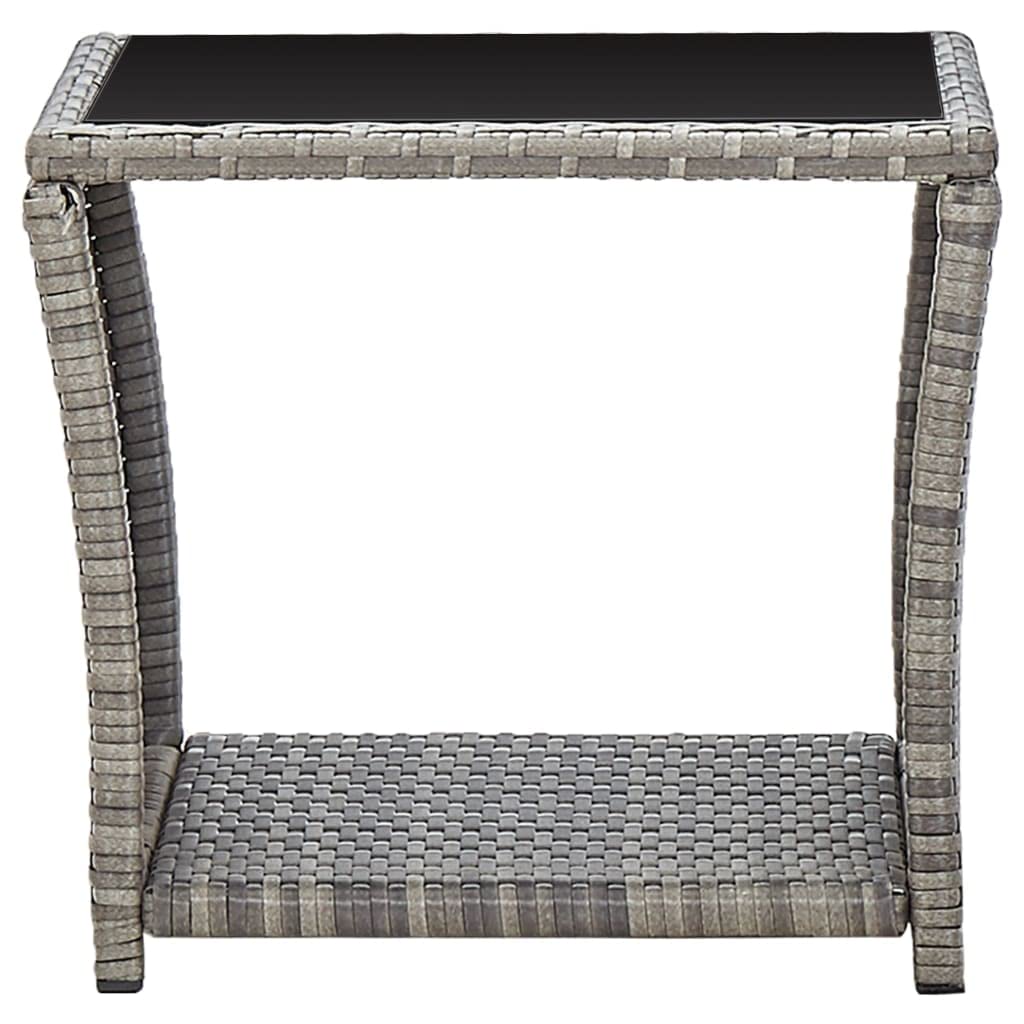 vidaXL 3-Piece Patio Lounge Set with Cushions - Gray Poly Rattan Outdoor Sofa for Garden, Balcony, Backyard & Terrace - Durable Weather-Resistant Home Furniture for Relaxing & Entertaining