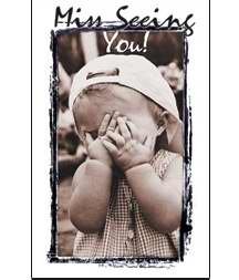 Warner Press 36349 Baby Hiding Face Postcard - Cute Missed You Greeting Card for New Parents, Baby Showers & Long Distance Relationships