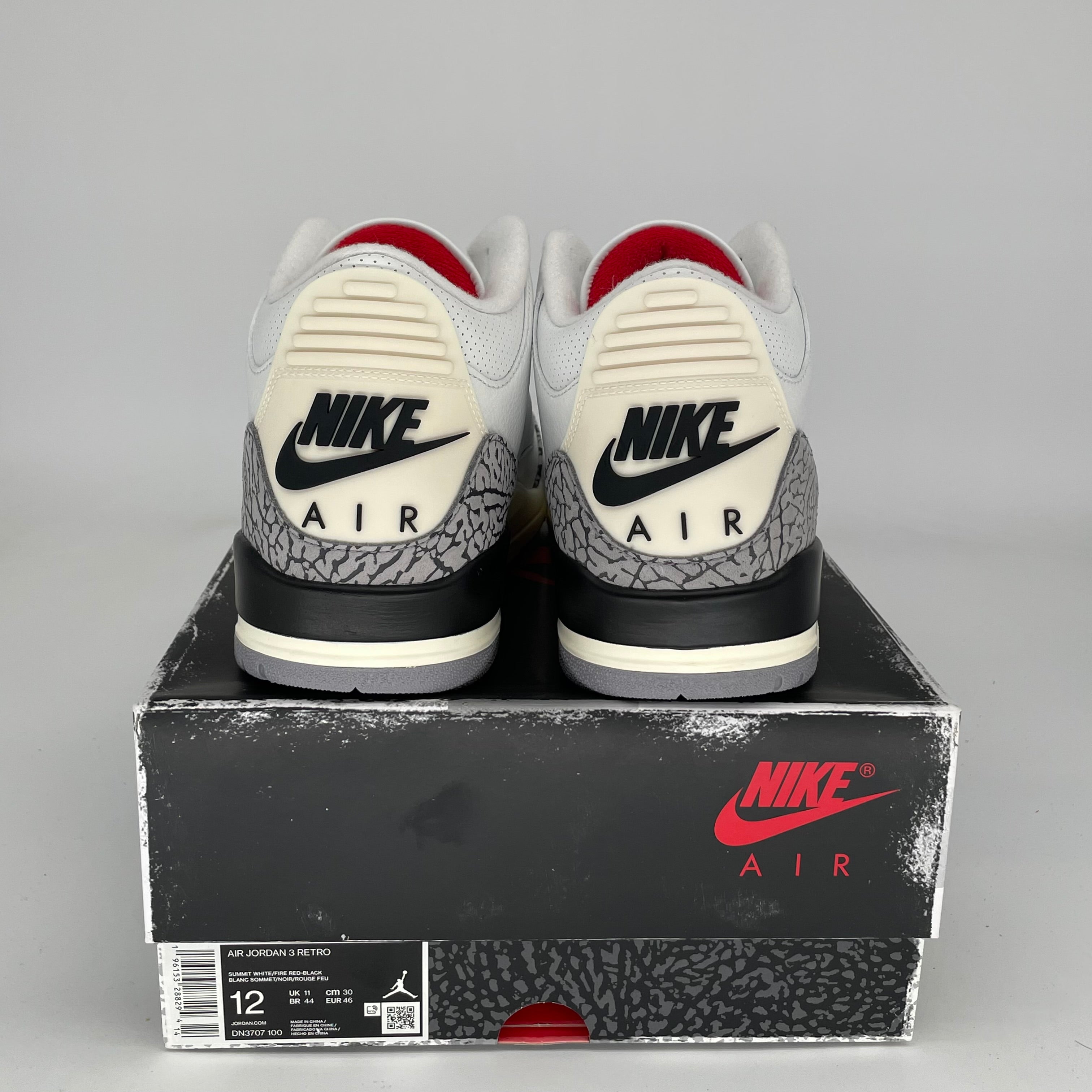 Original Air Jordan 3 White Cement Reimagined Retro Sneakers - Men's Size 12 (DN3707-100) - Authentic Basketball Shoes for Streetwear & Casual Outfits