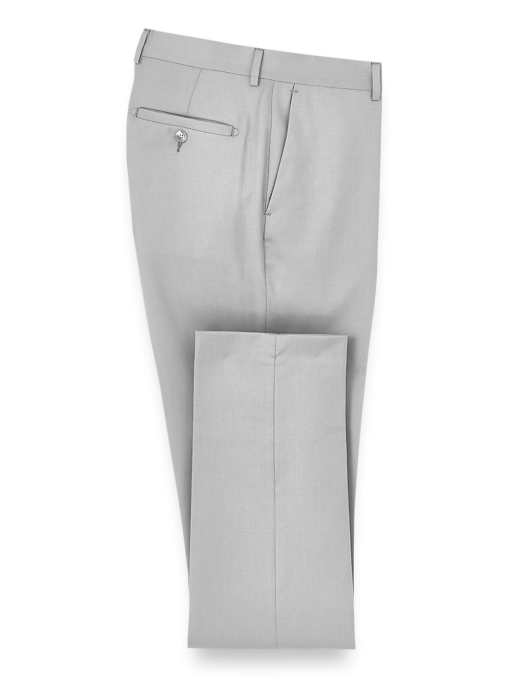 Premium Wool Gabardine Dress Pants for Men - Light Grey Slim Fit Office & Business Casual Trousers for Work, Weddings & Formal Events
