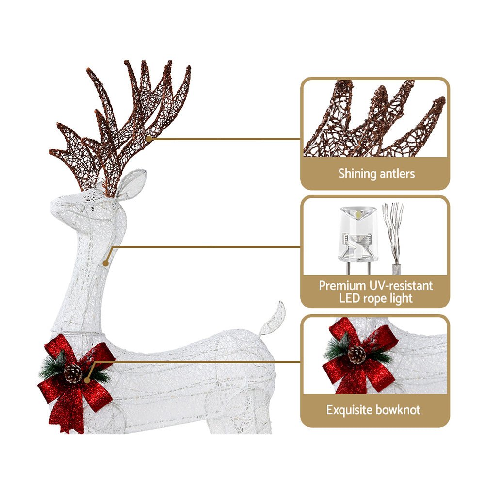 Waterproof Outdoor Christmas LED Rope Lights with Reindeer Motif - Perfect for Holiday Decorations, Garden, Patio, and Yard Lighting