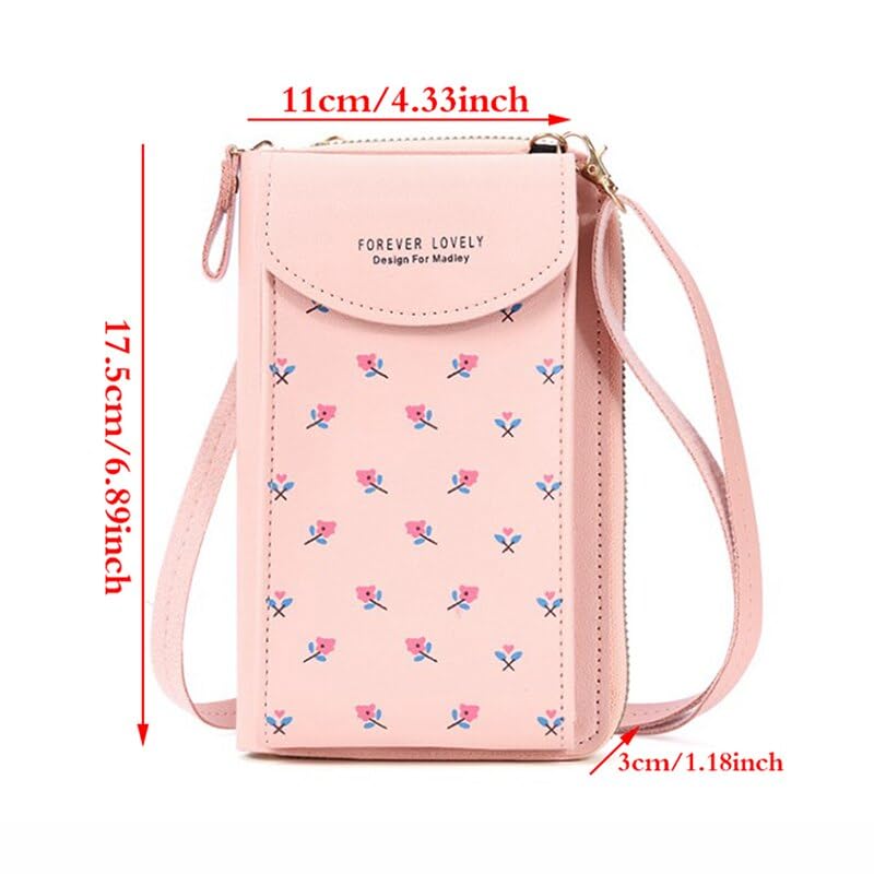 MOCA Women's Crossbody Sling Bag with Phone Holder - Stylish Wallet Purse Clutch for Women & Girls (Pink) | Perfect for Everyday Use, Travel, Shopping & Parties