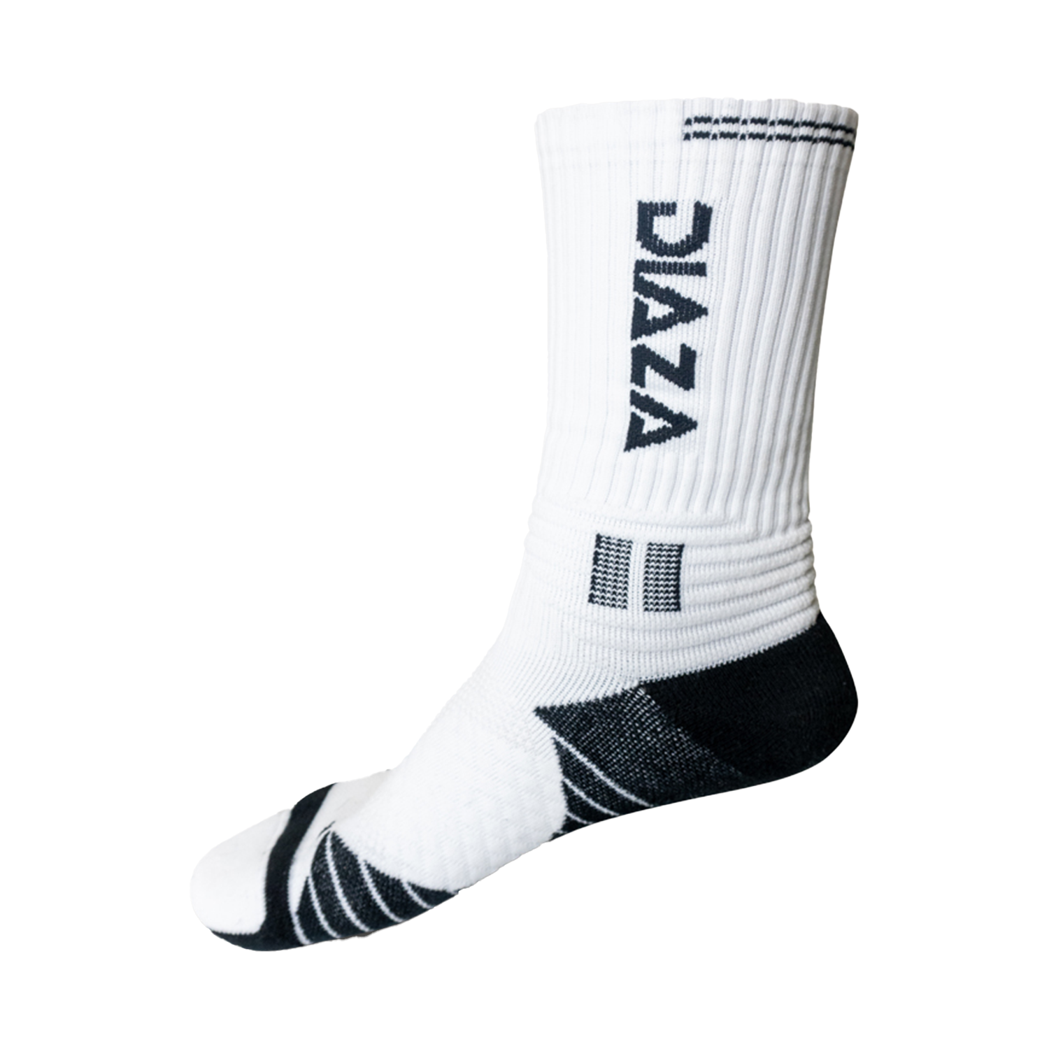 Elites United Performance Training Socks - Moisture Wicking & Breathable for Running, Gym & Sports - Black/White (Pair)