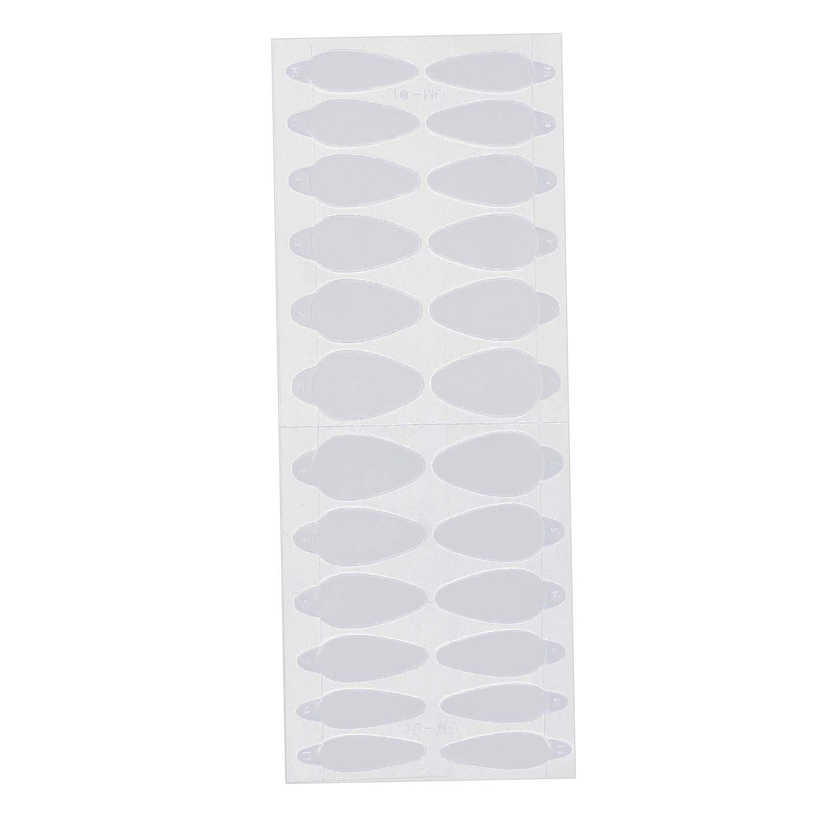 Harayaa French Manicure Nail Stickers - 24pcs Crystal Nail Art Stickers with Mold Tip Guide for DIY Nail Decoration | Perfect for Home Manicures, Salon Nail Art & Party Nail Designs